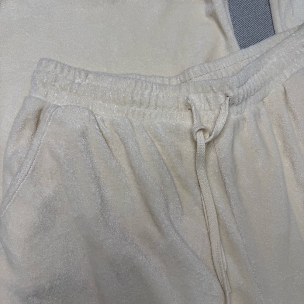 Beyond Yoga Tropez Terrycloth Pull-On Wide Leg Pant Cream Size Large - Picture 4 of 10